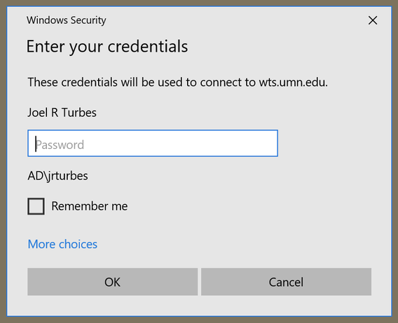 Screenshot "Enter your credentials"